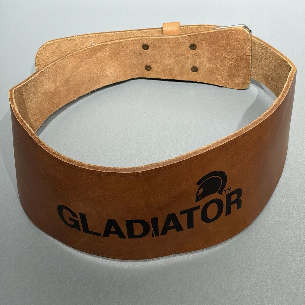 Gladiator 6.5mm Leather Weightlifting Belt Tapered 6โ/2.5โ Size XL Double Prong